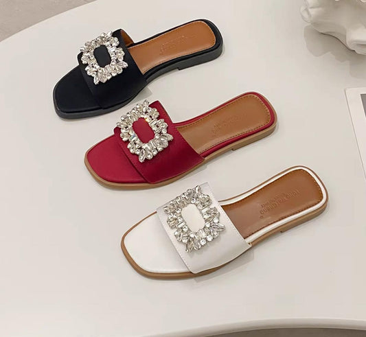 Elegant Women’s Embellished Slide Sandals
